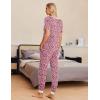 Ekouaer Pajamas for Women Set 2 Piece Lounge Set Short Sleeve Pjs Joggers Long Pants Sleepwear with Pockets(Pink Love Leopard)