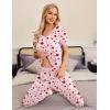 Ekouaer Pajamas for Women Set 2 Piece Lounge Set Short Sleeve Pjs Joggers Long Pants Sleepwear with Pockets(Pink-love)