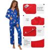 Ekouaer Pajamas for Women Set Button Down Pj Long Sleeve Shirt and Pants Lounge Sets Fall Sleepwear with Pockets(Blue Snowman)