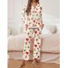 Ekouaer Pajamas for Women Set Button Down Pj Long Sleeve Shirt and Pants Lounge Sets Fall Sleepwear with Pockets(Gingerbread Wreath)