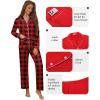 Ekouaer Pajamas for Women Set Button Down Pj Long Sleeve Shirt and Pants Lounge Sets Fall Sleepwear with Pockets(Red Plaid)