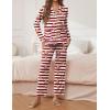 Ekouaer Pajamas for Women Set Button Down Pj Long Sleeve Shirt and Pants Lounge Sets Fall Sleepwear with Pockets(Striped Teddy)
