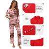 Ekouaer Pajamas for Women Set Button Down Pj Long Sleeve Shirt and Pants Lounge Sets Fall Sleepwear with Pockets(Striped Teddy)