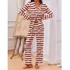 Ekouaer Pajamas for Women Set Button Down Pj Long Sleeve Shirt and Pants Lounge Sets Fall Sleepwear with Pockets(Striped Teddy)