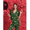 Ekouaer Pajamas for Women Set Button Up Sleepswear 2 Piece Short Sleeve PJ Top and Long Pants Loungwear With Pocket S-XXL(Green Santa Claus)