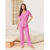 Ekouaer Pajamas for Women Set Button Up Sleepswear 2 Piece Short Sleeve PJ Top and Long Pants Loungwear With Pocket S-XXL(Hot Pink Leopard Print)