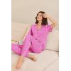Ekouaer Pajamas for Women Set Button Up Sleepswear 2 Piece Short Sleeve PJ Top and Long Pants Loungwear With Pocket S-XXL(Hot Pink Leopard Print)