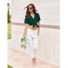 Ekouaer Pajamas for Women Set Button Up Sleepswear 2 Piece Short Sleeve PJ Top and Long Pants Loungwear With Pocket S-XXL(Lake Green)