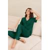 Ekouaer Pajamas for Women Set Button Up Sleepswear 2 Piece Short Sleeve PJ Top and Long Pants Loungwear With Pocket S-XXL(Lake Green)