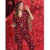 Ekouaer Pajamas for Women Set Button Up Sleepswear 2 Piece Short Sleeve PJ Top and Long Pants Loungwear With Pocket S-XXL(Red Christmas Stockings)
