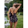 Ekouaer Silk Pajamas Set for Women Satin Backless Lingerie Pjs Cami Top and Shorts Nightwear(Black Cherry Print)