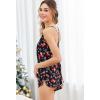 Ekouaer Silk Pajamas Set for Women Satin Backless Lingerie Pjs Cami Top and Shorts Nightwear(Christmas-black-stocking)