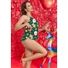 Ekouaer Silk Pajamas Set for Women Satin Backless Lingerie Pjs Cami Top and Shorts Nightwear(Christmas-green-satan)
