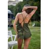 Ekouaer Silk Pajamas Set for Women Satin Backless Lingerie Pjs Cami Top and Shorts Nightwear(Green)