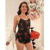 Ekouaer Silk Pajamas Set for Women Satin Backless Lingerie Pjs Cami Top and Shorts Nightwear(Red Lips)