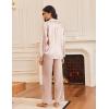 Ekouaer Silk Satin Pajamas for Women Button Down Pjs Set Long Sleeve Loungewear 2 Piece Wide Leg Sleepwear(Champagne)