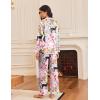 Ekouaer Silk Satin Pajamas for Women Button Down Pjs Set Long Sleeve Loungewear 2 Piece Wide Leg Sleepwear(Pink Tiger)