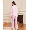 Ekouaer Silk Satin Pajamas for Women Button Down Pjs Set Long Sleeve Loungewear 2 Piece Wide Leg Sleepwear(Pink White Stripe)