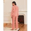 Ekouaer Silk Satin Pajamas for Women Button Down Pjs Set Long Sleeve Loungewear 2 Piece Wide Leg Sleepwear(Red White Stripe)