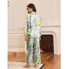Ekouaer Silk Satin Pajamas for Women Button Down Pjs Set Long Sleeve Loungewear 2 Piece Wide Leg Sleepwear(Yellow Chrysanthemum)