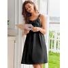 Ekouaer Silky Satin Nightgown for Women Sleeveless Sleepwear Tank O Neck Night Shirts Pleated Sleepshirt Casual Dress S-3XL(Black)