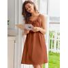 Ekouaer Silky Satin Nightgown for Women Sleeveless Sleepwear Tank O Neck Night Shirts Pleated Sleepshirt Casual Dress S-3XL(Camel)