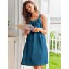 Ekouaer Silky Satin Nightgown for Women Sleeveless Sleepwear Tank O Neck Night Shirts Pleated Sleepshirt Casual Dress S-3XL(Deep Blue)