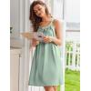 Ekouaer Silky Satin Nightgown for Women Sleeveless Sleepwear Tank O Neck Night Shirts Pleated Sleepshirt Casual Dress S-3XL(Light Green)