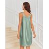 Ekouaer Silky Satin Nightgown for Women Sleeveless Sleepwear Tank O Neck Night Shirts Pleated Sleepshirt Casual Dress S-3XL(Light Green)
