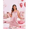 Ekouaer Silky Satin Nightgown for Women Sleeveless Sleepwear Tank O Neck Night Shirts Pleated Sleepshirt Casual Dress S-3XL(Light Pink)