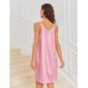 Ekouaer Silky Satin Nightgown for Women Sleeveless Sleepwear Tank O Neck Night Shirts Pleated Sleepshirt Casual Dress S-3XL(Light Pink)