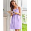 Ekouaer Silky Satin Nightgown for Women Sleeveless Sleepwear Tank O Neck Night Shirts Pleated Sleepshirt Casual Dress S-3XL(Lilac)