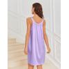 Ekouaer Silky Satin Nightgown for Women Sleeveless Sleepwear Tank O Neck Night Shirts Pleated Sleepshirt Casual Dress S-3XL(Lilac)