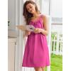 Ekouaer Silky Satin Nightgown for Women Sleeveless Sleepwear Tank O Neck Night Shirts Pleated Sleepshirt Casual Dress S-3XL(Rose Red)