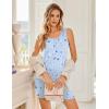 Ekouaer Tank Nightgowns for Women 2 Pack Sexy Night Gown Sleeveless Sleepwear Soft Sleep Dress Button Sleepshirt(Black+blue Moon)