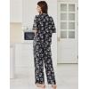 Ekouaer Women Pajamas Set Button Down Sleepwear Short Sleeve Pjs Soft Comfy Nightwear with Long Pants S-XXL(Black Flower)