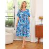 Ekouaer Women’s House Dress with Pockets(Aqua Multi)