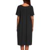 Ekouaer Women’s House Dress with Pockets(Black)