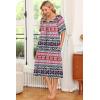 Ekouaer Women’s House Dress with Pockets(Black Red Boho)