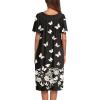 Ekouaer Women’s House Dress with Pockets(Black White Butterfly)