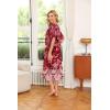 Ekouaer Women’s House Dress with Pockets(Floral Dark Red)