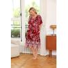 Ekouaer Women’s House Dress with Pockets(Floral Dark Red)