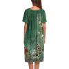 Ekouaer Women’s House Dress with Pockets(Floral Green)