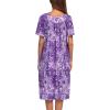 Ekouaer Women’s House Dress with Pockets(Floral Purple)