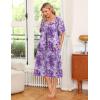Ekouaer Women’s House Dress with Pockets(Floral Purple)