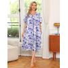 Ekouaer Women’s House Dress with Pockets(Purple White Floral)