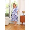 Ekouaer Women’s House Dress with Pockets(Purple White Floral)