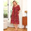 Ekouaer Women’s House Dress with Pockets(Red Floral)