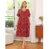 Ekouaer Women’s House Dress with Pockets(Red Floral)