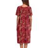 Ekouaer Women’s House Dress with Pockets(Red Floral)